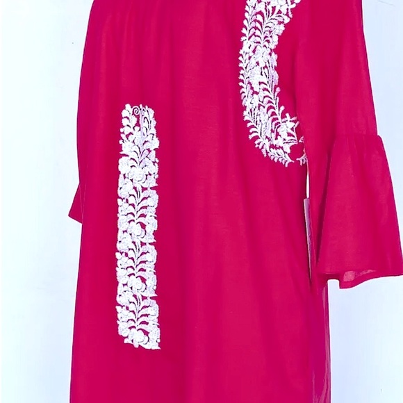 J Marie embroidered Regina Dress bell sleeve XSmall Retail $104 Price $45 New - Picture 5 of 5